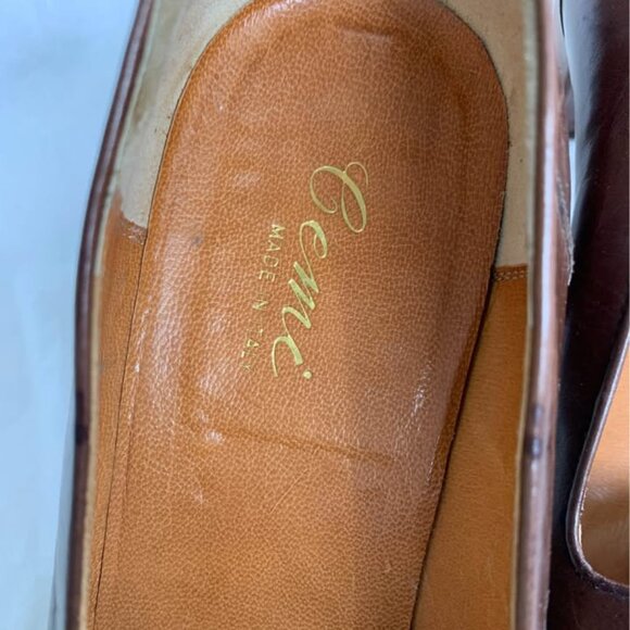 CEMI Vintage Chocolate Leather Pump - Sz 38 1/2 - Picture 6 of 7
